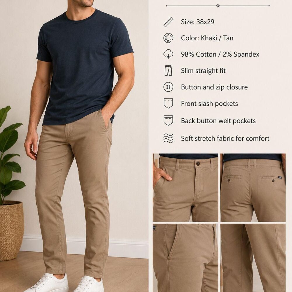 Rowm Men's Tan and Brown Jeans